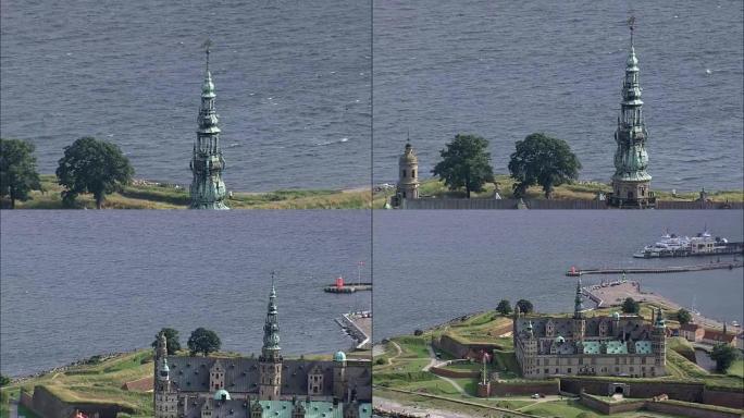 Kronborg城堡-鸟瞰图-首都区，helsingr Kommune，丹麦