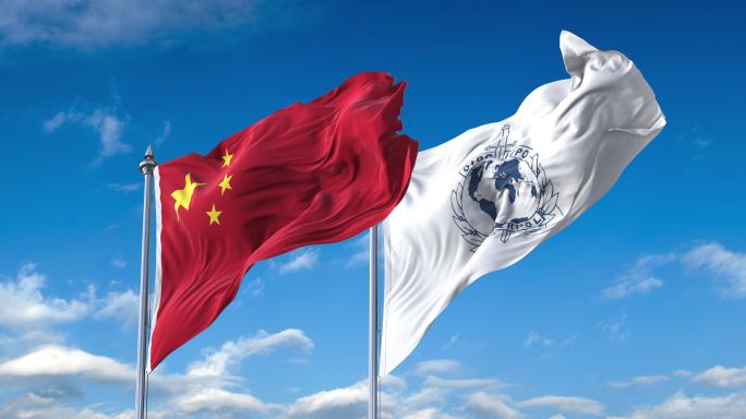 中国-国际刑警组织旗帜
