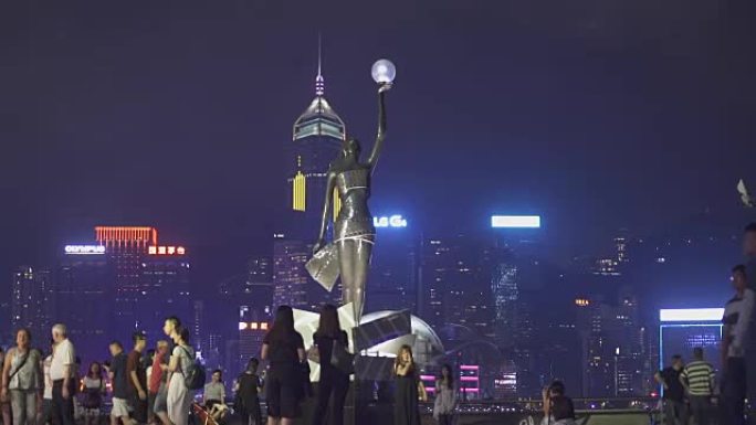 香港夜晚的光明交响曲
