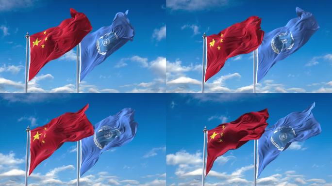 中国-联合国旗帜