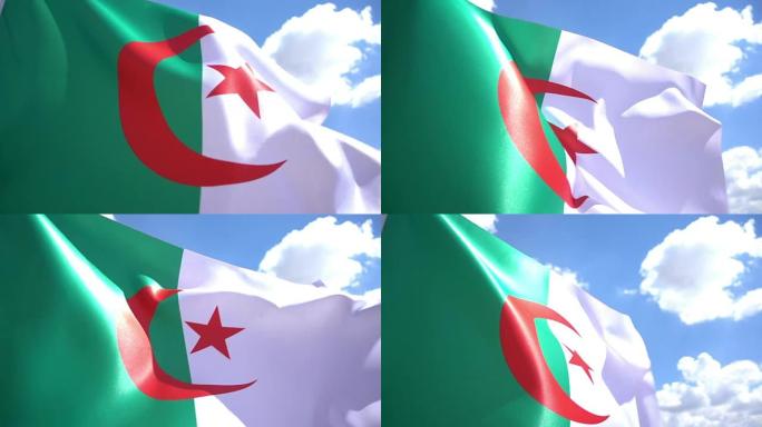 阿尔及利亚国旗高细节