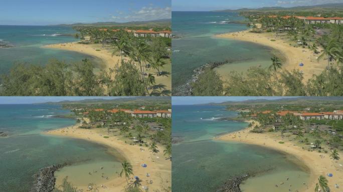 夏威夷海滩无人机航拍