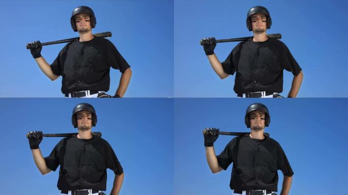 高清超级慢动作: 棒球击球手的肖像