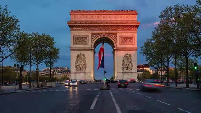 巴黎交通的延时视频
