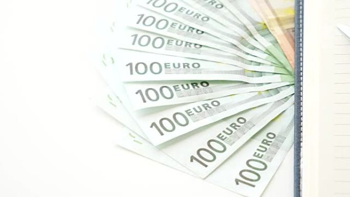 货币欧元纸币用于商业概念，4k分辨率 (UHD)