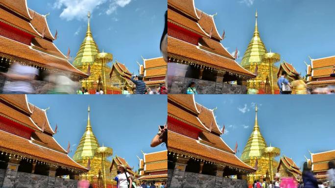 高清延时：泰国清迈Phrathat doi suthep寺庙