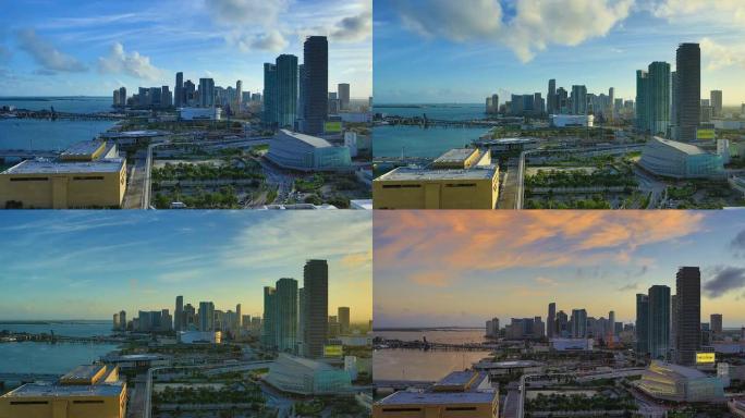 迈阿密-佛罗里达国际大都市风云变化流动的