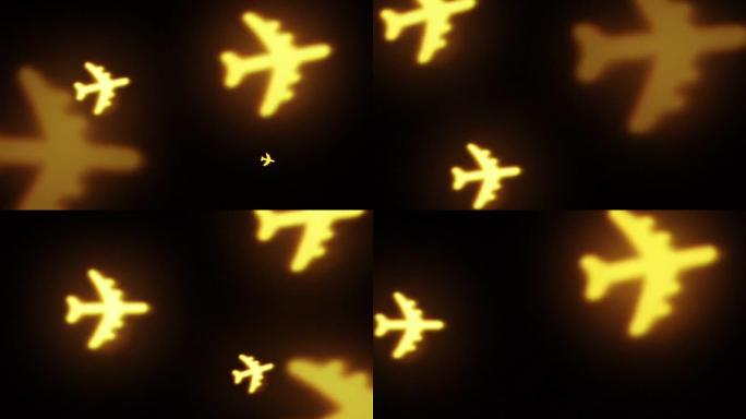 飞机飞向屏幕。飞机粒子通道三维动画