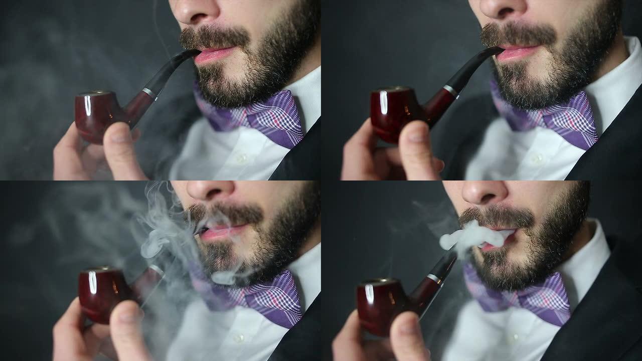 绅士吸烟管吸烟管烟斗外国人