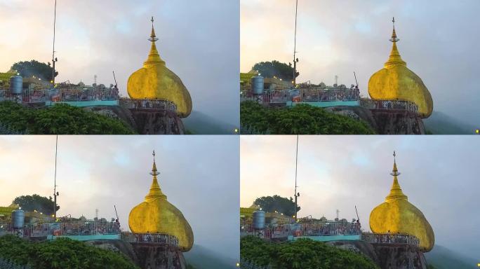 Kyaikhtiyo,golden rock,kyaikyo pagoda at dusk,缅甸