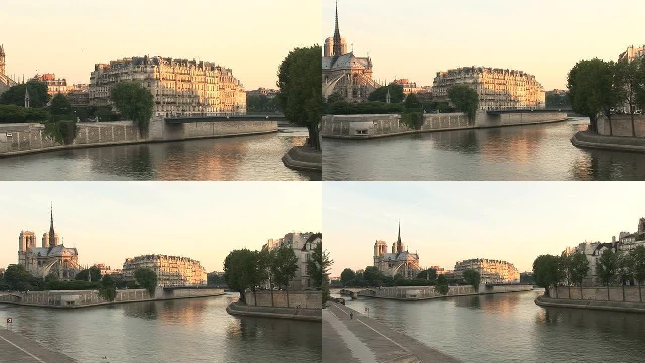 塞纳河畔的巴黎建筑
