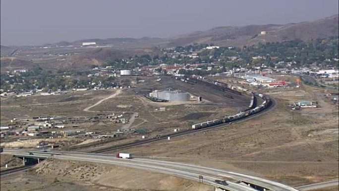 罗林斯-鸟瞰图-怀俄明州，卡本县，美国