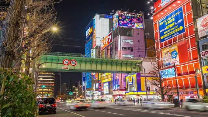 日本东京秋叶原区的4k延时。秋叶原是著名的电子商品和动漫漫画的主要购物中心。
