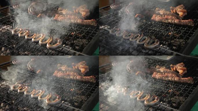 意大利撒丁岛的典型烤鳗鱼肉