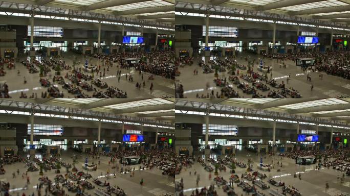 拥挤的中国火车站中国火车站候车