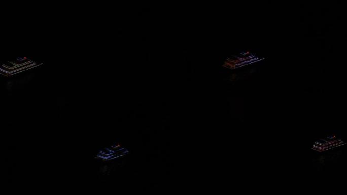 黑色河流中的激光船