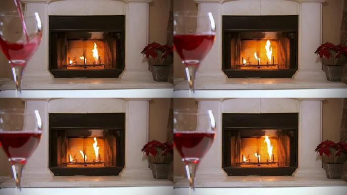 红酒和壁炉
