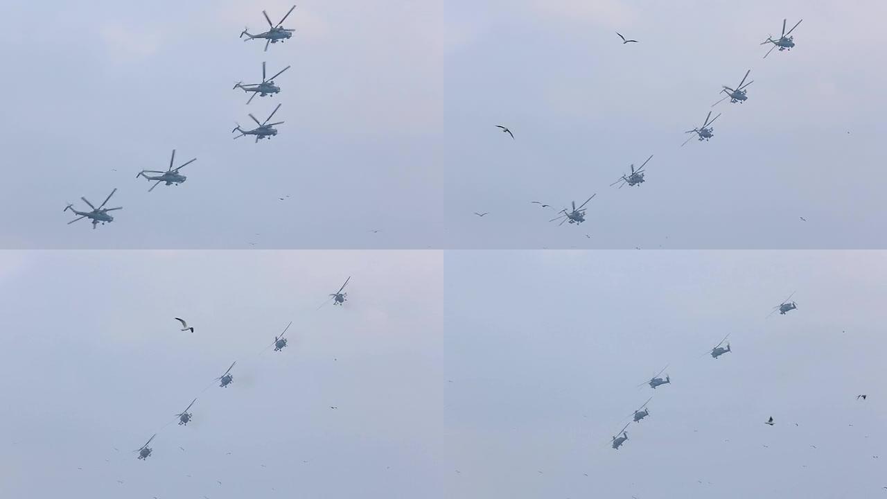 用于军事演习的俄罗斯直升机