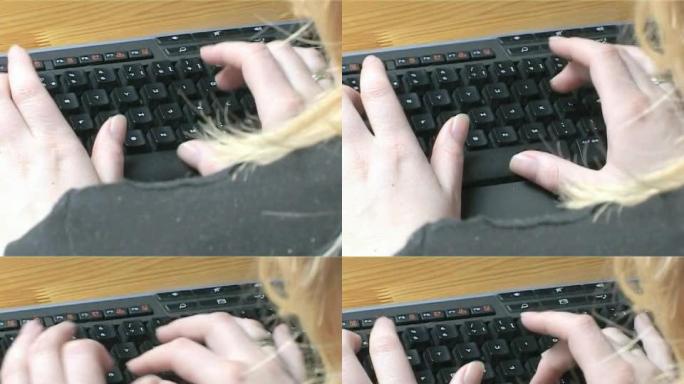 在键盘上打字工作鼠标办公敲键盘打字笔记本