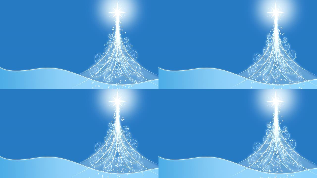 圣诞树背景蓝冰-魔法尘埃回路
