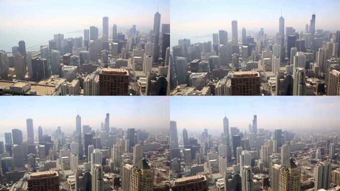 高清摇摄：美国芝加哥天际线城市景观