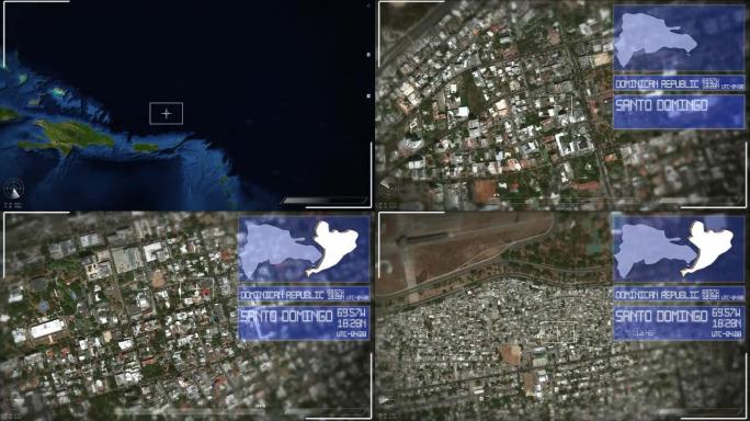 圣多明各未来主义卫星图像视图