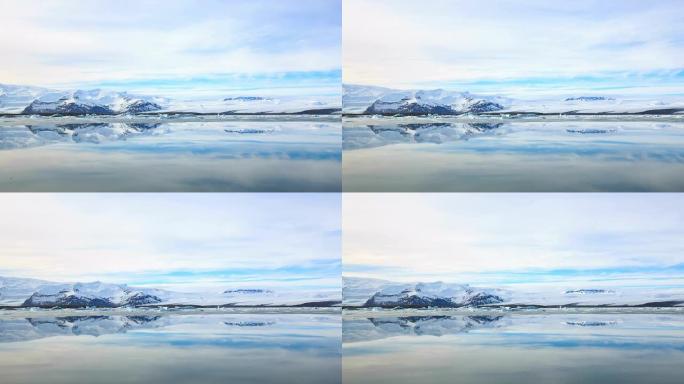 高清延时: 约克尔萨隆的冰山。冰岛
