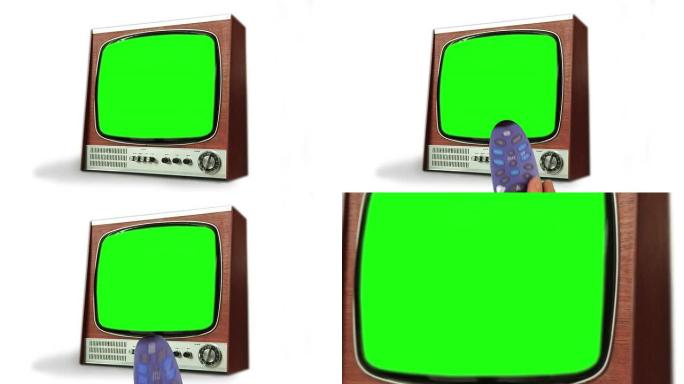 遥控电视，绿色屏幕转换。高清