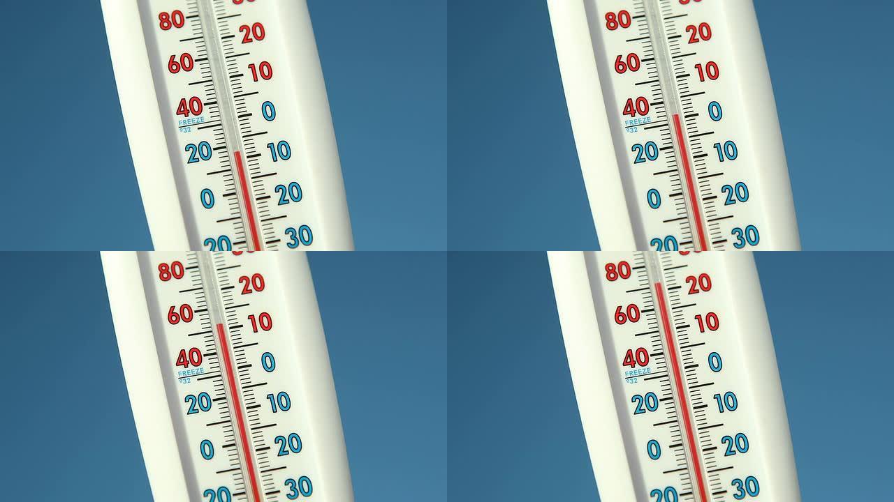 户外温度计对抗蓝天上升温度
