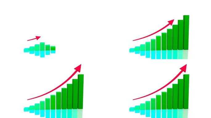 多彩崛起的商业图数据上升数据上涨柱状图