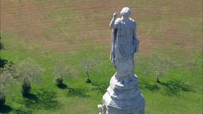 祖先国家纪念碑-鸟瞰图-马萨诸塞州，普利茅斯县，美国