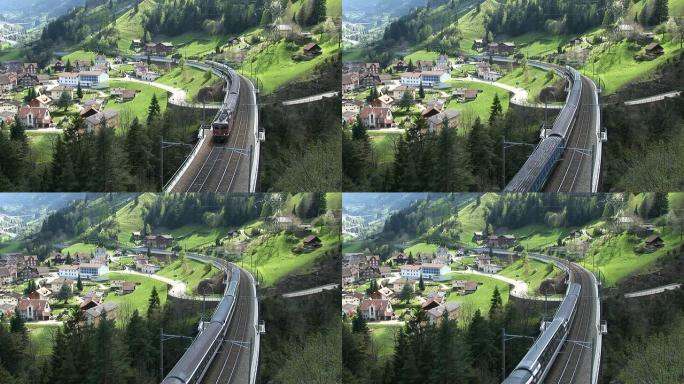 高清：瑞士火车在戈特哈德线路上运行