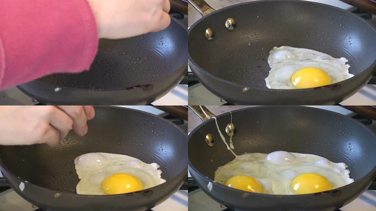 煎蛋视频做饭煎鸡蛋打鸡蛋
