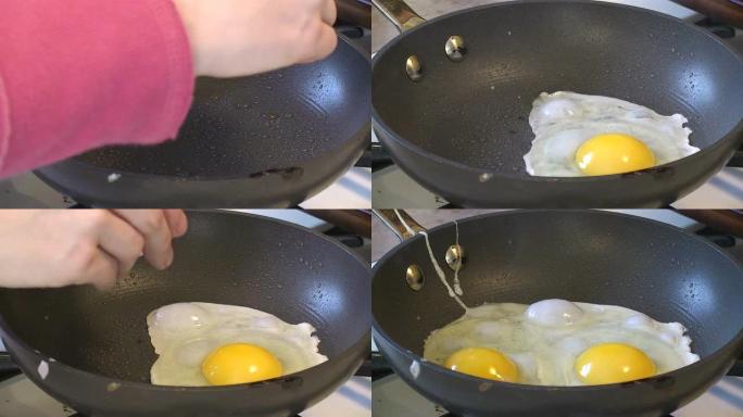 煎蛋视频做饭煎鸡蛋打鸡蛋