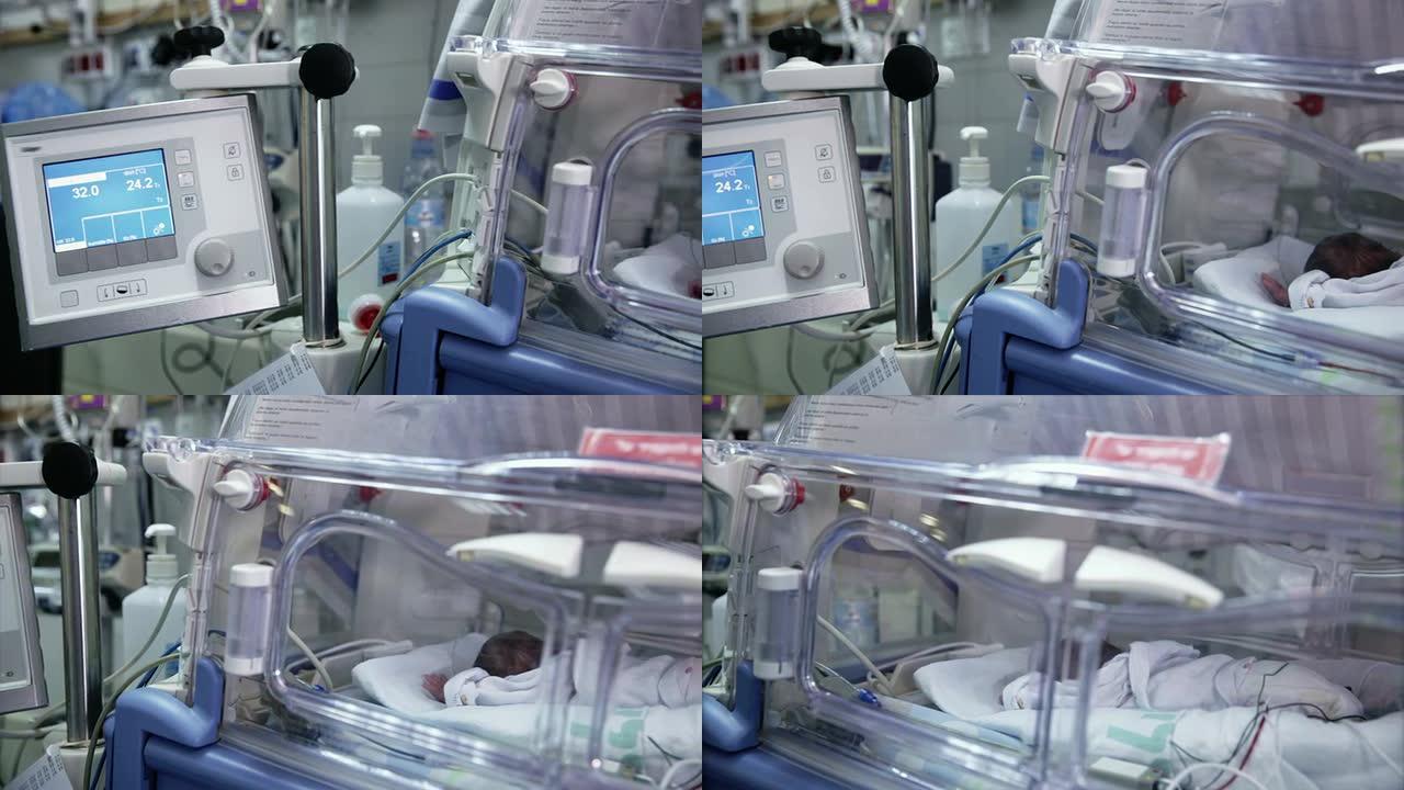 孵化器中的早产儿医疗器械宝宝监护保温箱