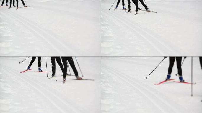 越野滑雪运动员中杆