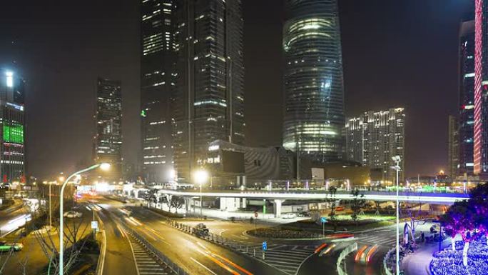 夜幕降临延时，中国上海