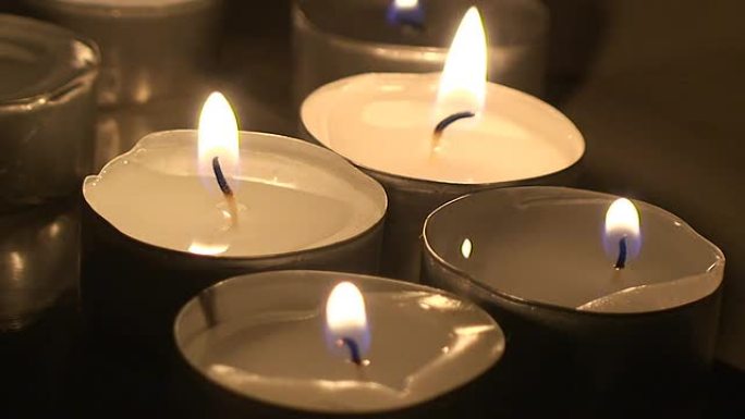 白色蜡烛祈祷祈福悼念祭奠