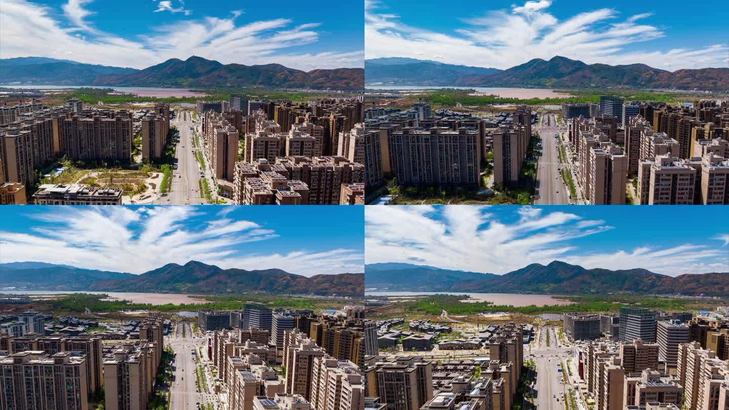 西昌城市航拍日景延时摄影4K