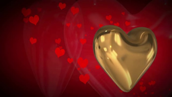 旋转3D黄金心脏的运动图