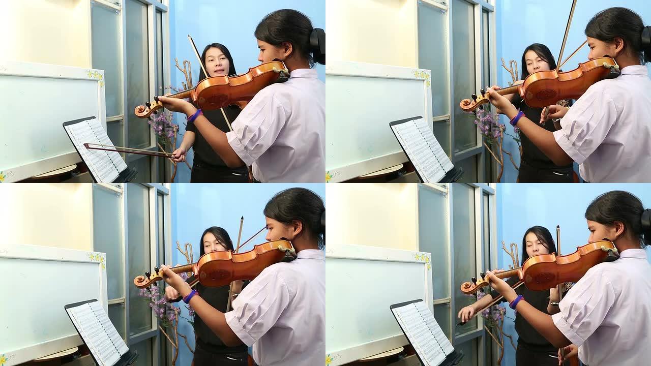 小提琴家演奏小提琴音乐