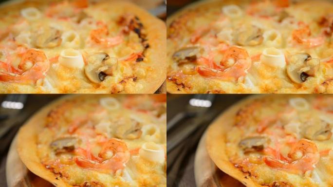 披萨酥脆薄，意大利食品，垃圾食品