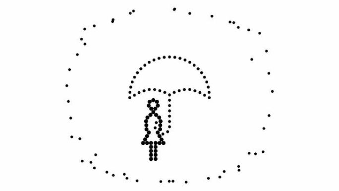 UMBRELLA-女性，纯黑色圆点（LOOP）