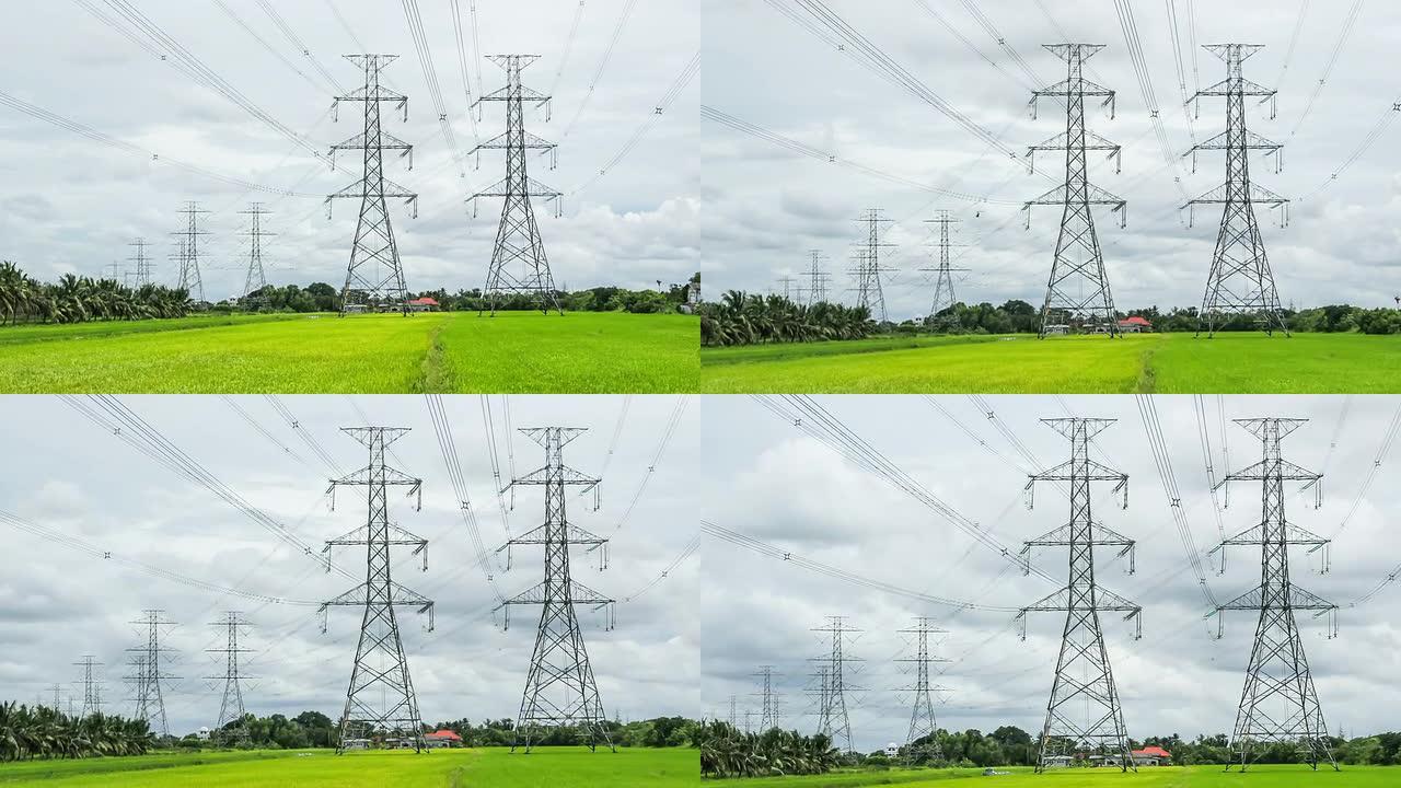 水田高压电力塔