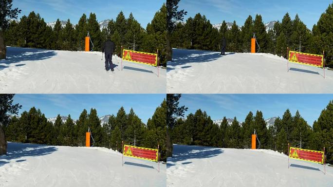 滑雪坡标志。