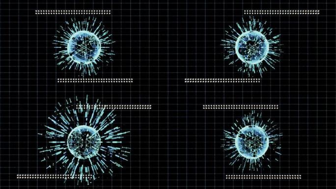 数字背景曲面屏科技屏幕地球旋转