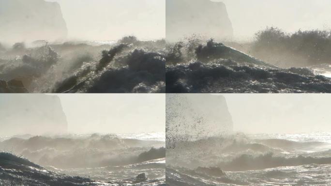 海浪冲击夏威夷北岸