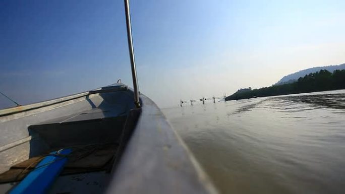 河上的木船，高清视频