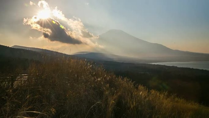 高清延时：日落富士山景观