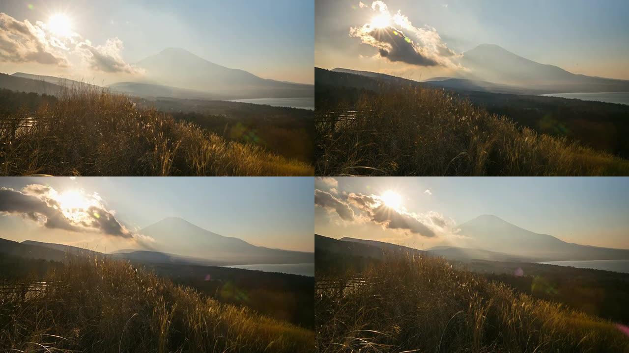 高清延时：日落富士山景观